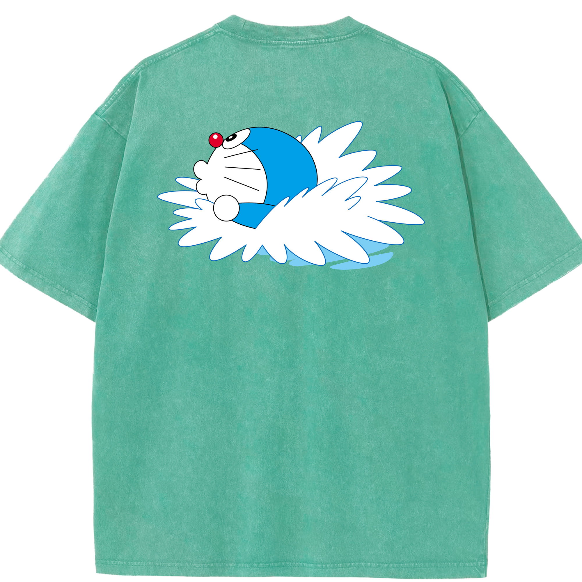 （画像用） ドラえもん Doraemon 綿100% ヴィンテージ風 半袖Tシャツ（背面プリント）